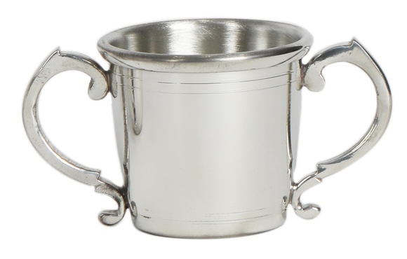Double Handled Pewter Virginia Baby Cup