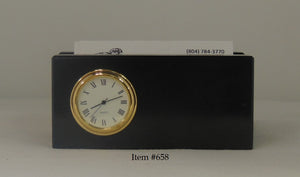 Marble Business Card Holder with Clock