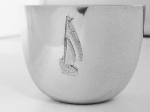 Pewter Jefferson Cup w/ Sailboat